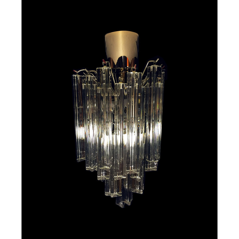 Circular chandelier Triedi by Paulo Venini in Murano crystal - 1960s