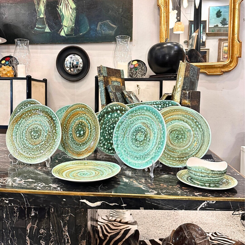 Vintage “Mousse” ceramic tableware for La Maison Niderviller, France 1960