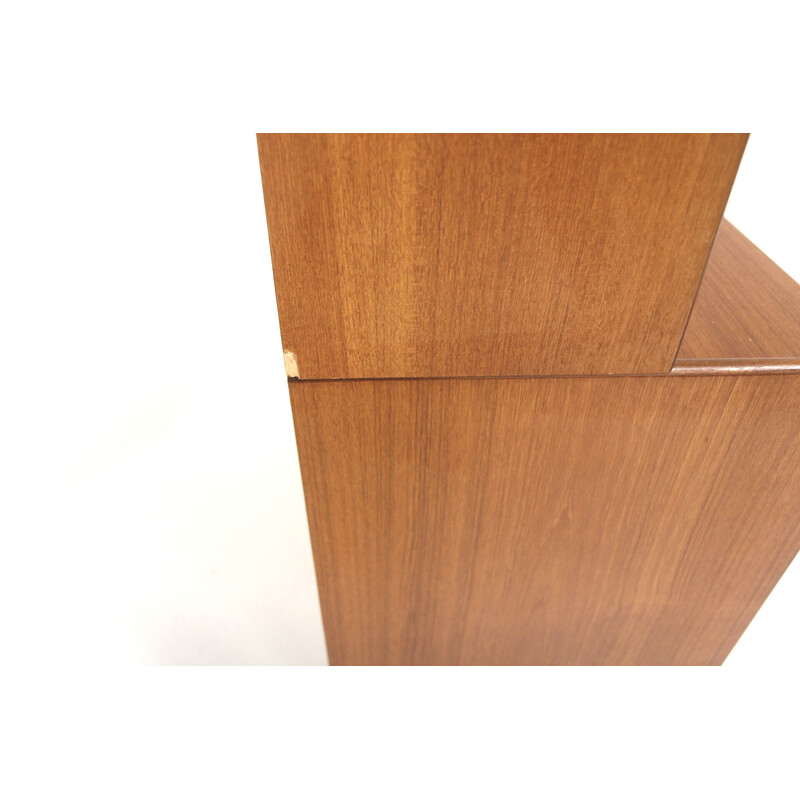 Vintage teak bookcase chest of drawers, Sweden 1960