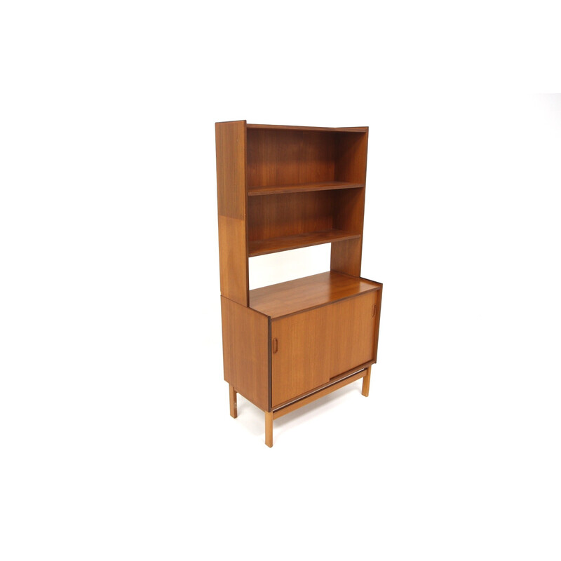 Vintage teak bookcase chest of drawers, Sweden 1960