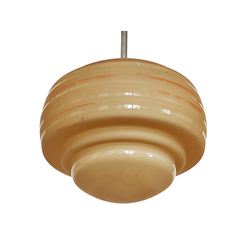 Vintage Art Deco pendant lamp in opaline glass in the shape of a beehive, Sweden 1930