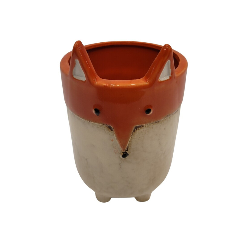 Vintage “Zorro” vase in enameled ceramic, France