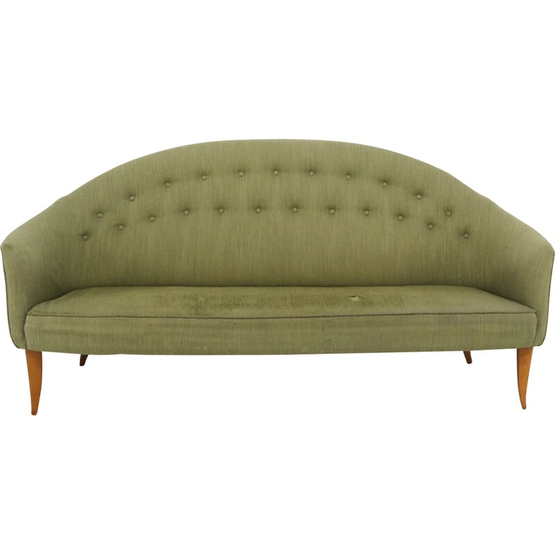 Vintage 3-seater "paradiset" sofa in beech and fabric by Kerstin Hörlin Holmquist, Sweden 1960