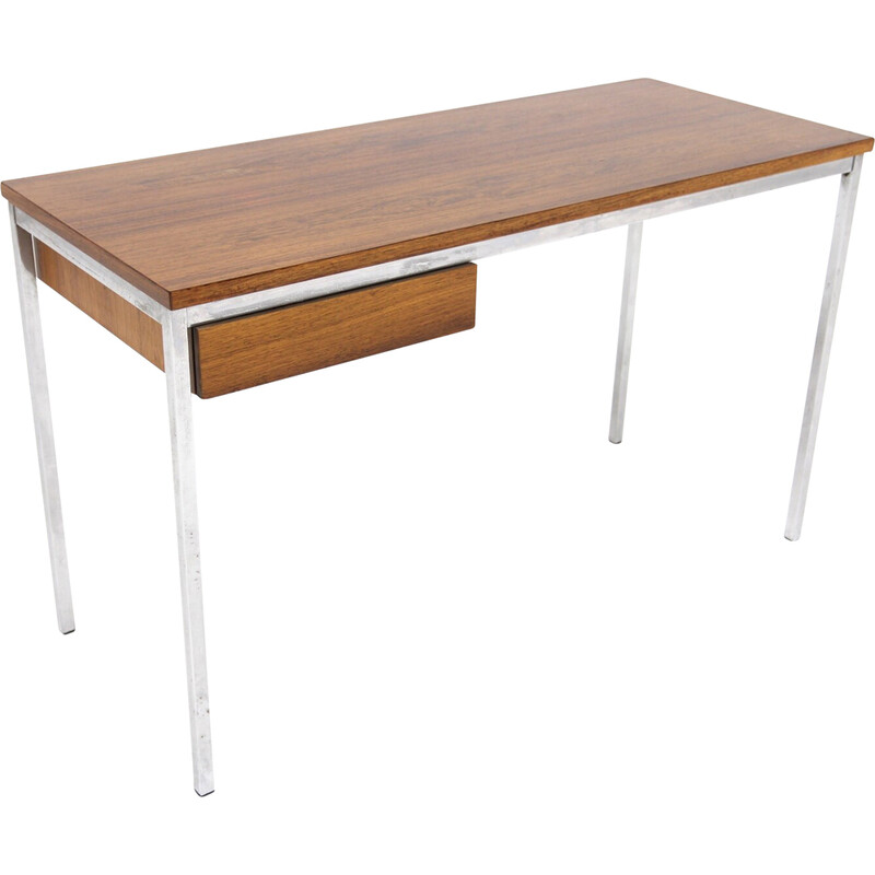 Vintage rosewood and metal desk, Sweden 1960