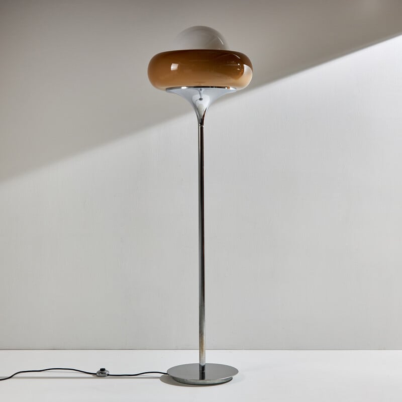 Lampadaire vintage "Jadran" en plastique et verre d'Harvey Guzzini pour Meblo, 1960