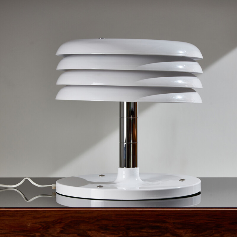 Vintage chrome metal table lamp by Borsfay Tamás, Hungary 1970