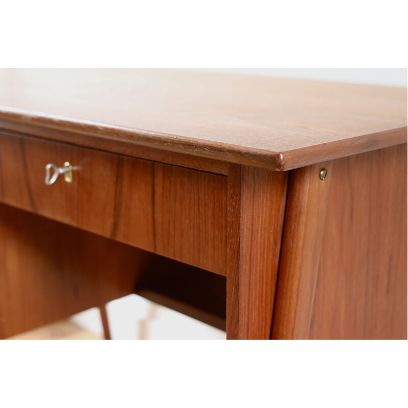 Vintage teak desk stamped by Henning Kjaernulf, Denmark 1960