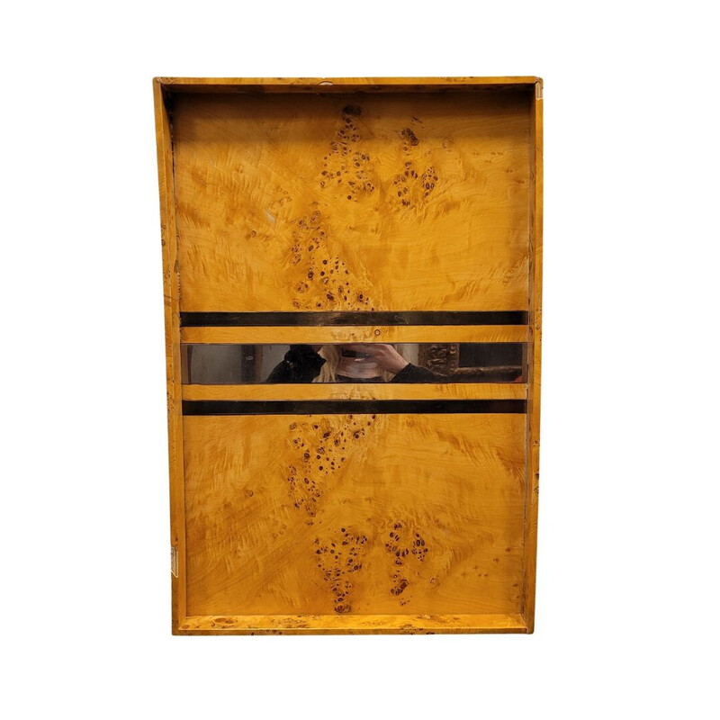 Ensemble de bar vintage en placage en bois et métal chromé, Italie 1970