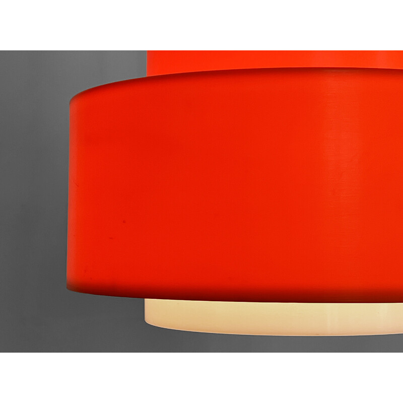 Vintage "Cylindus" pendant lamp in thick plastic by Uno and Östen Kristiansson for Luxus, Sweden 1970