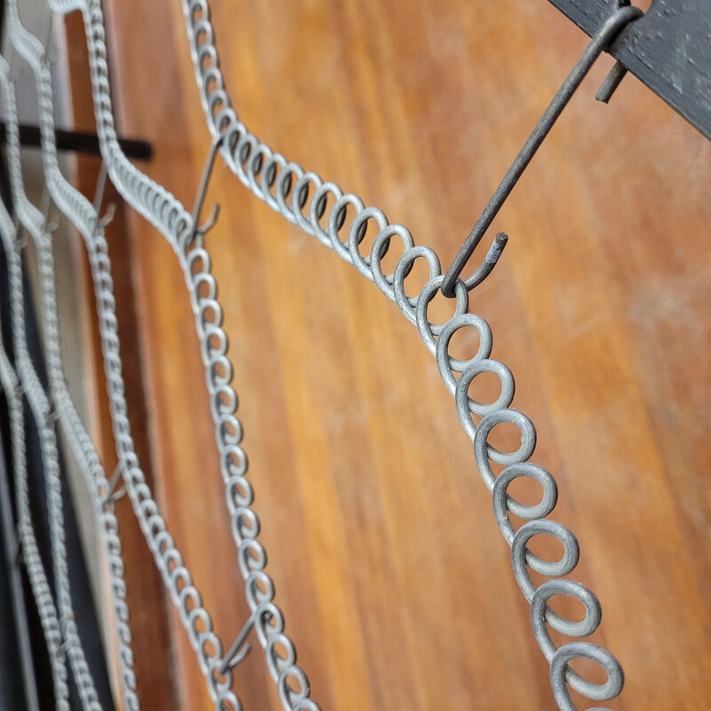 Vintage metal and faux leather daybed