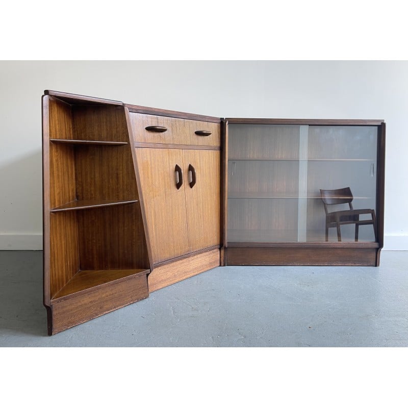 Vintage low glass bookcase for G-Plan