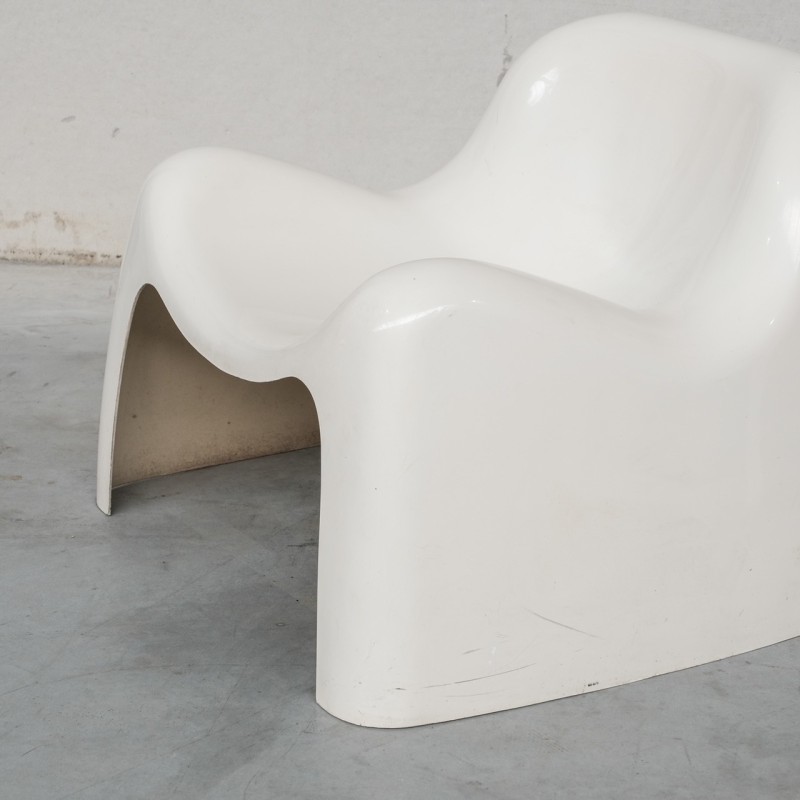 Pair of vintage "Toga" fiberglass armchairs by Sergio Mazza for Artemide, Italy 1968
