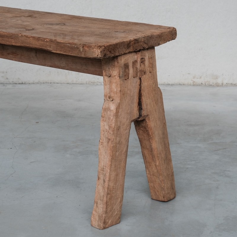 Table console primitive vintage en bois, France 1930