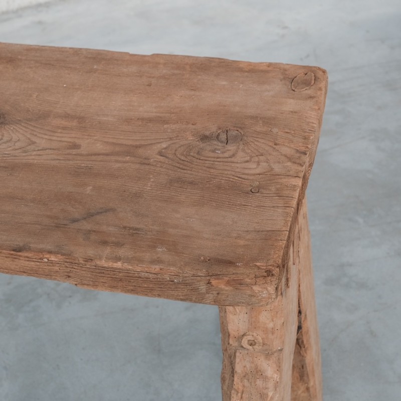 Vintage primitive wooden console table, France 1930