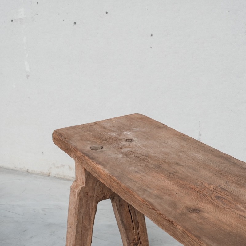 Vintage primitive wooden console table, France 1930