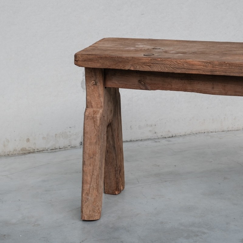 Vintage primitive wooden console table, France 1930