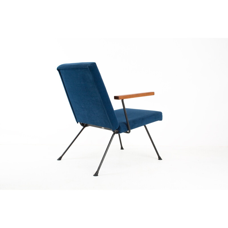 Blue easy chair in wool by Andre Cordemeyer for Gispen model 1409 - 1950s