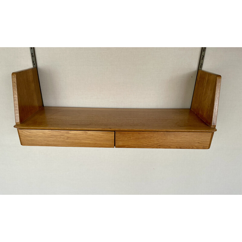 Set of 3 vintage oak shelves by Marcel Gascoin for Arhec, 1950