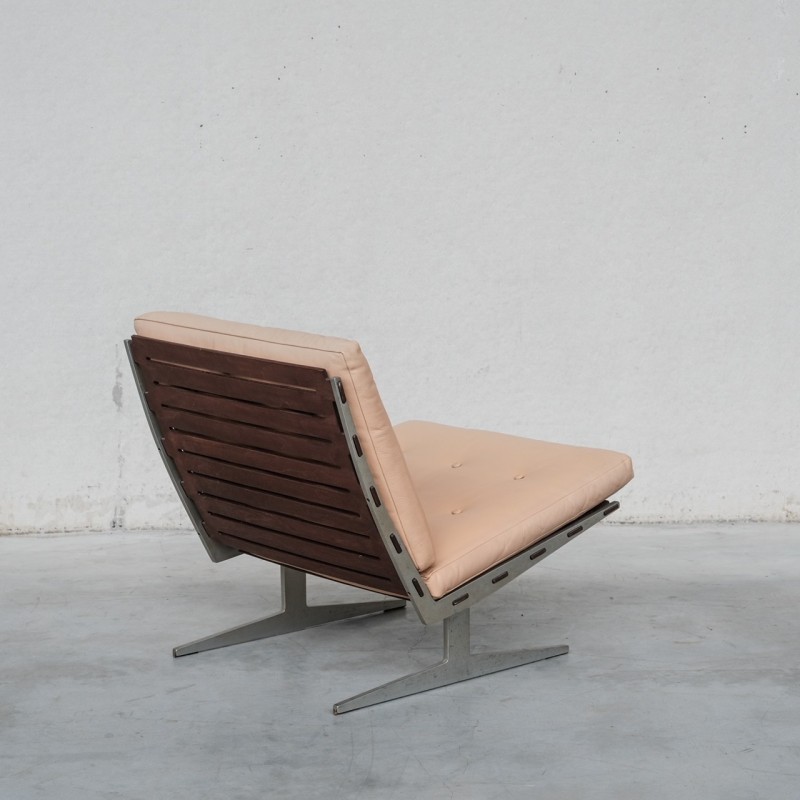 Vintage "Caravelle" chair in steel and leather by Paul Leidersdorff, Denmark 1960