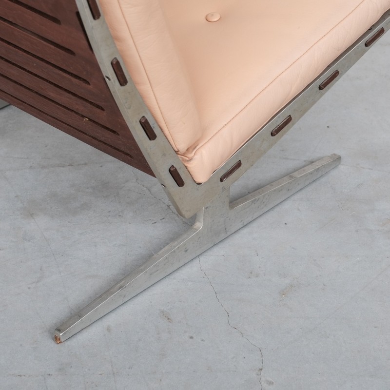 Vintage-Stuhl "Caravelle" aus Stahl und Leder von Paul Leidersdorff, Dänemark 1960
