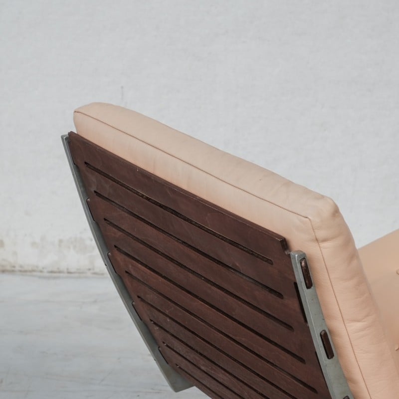 Vintage stalen en leren "Caravelle" stoel van Paul Leidersdorff, Denemarken 1960