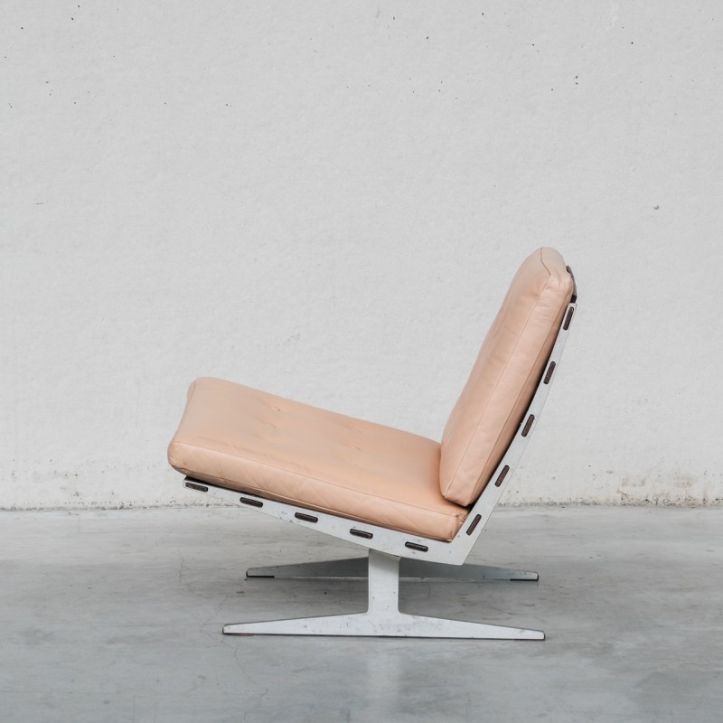 Vintage "Caravelle" chair in steel and leather by Paul Leidersdorff, Denmark 1960