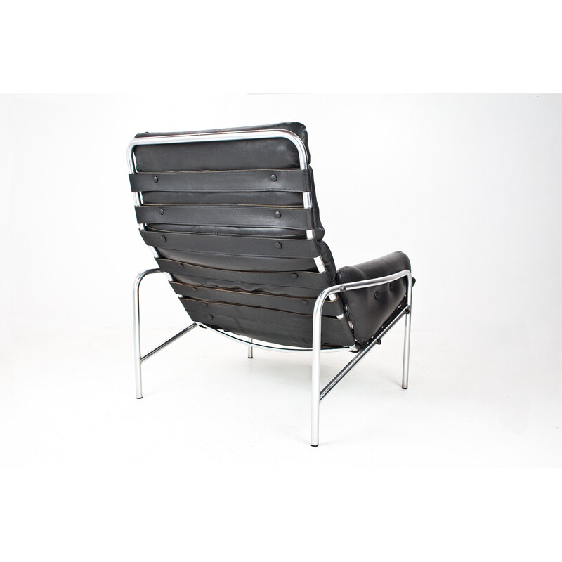 Black leather easy chair by Martin Visser - 1960s