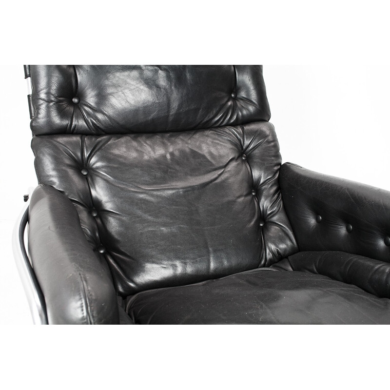 Black leather easy chair by Martin Visser - 1960s