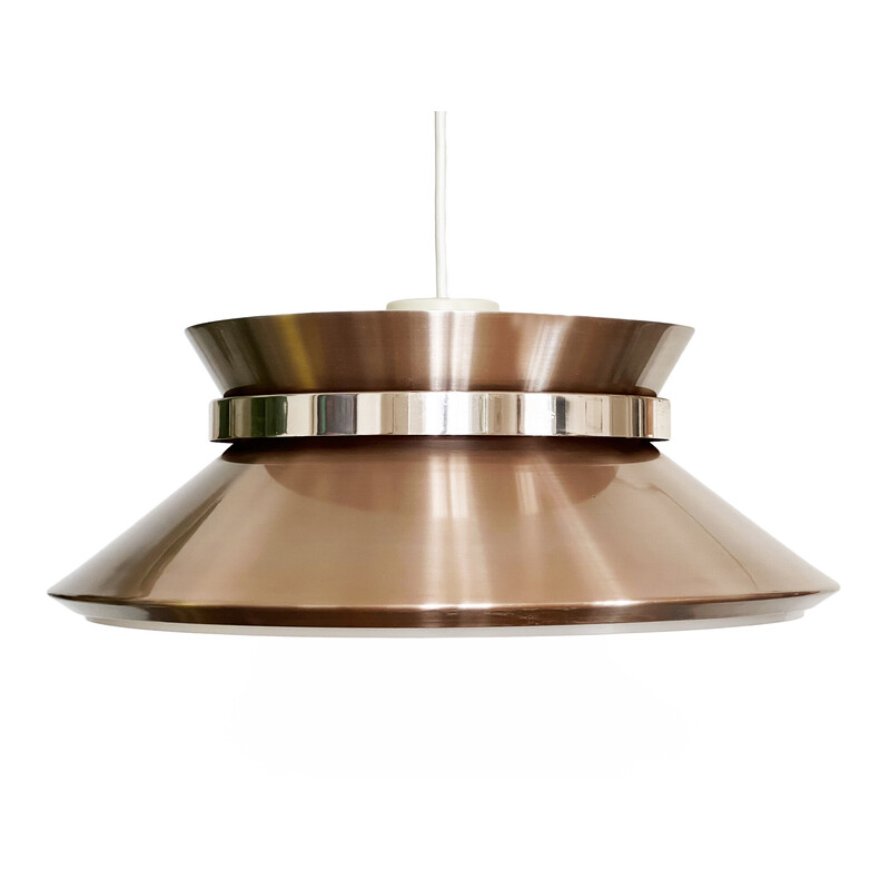 Vintage copper-colored aluminum pendant lamp by Carl Thore for Granhaga Metallindustri, Sweden 1970