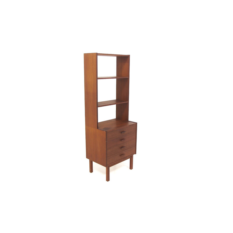 Vintage teak bookcase chest of drawers, Sweden 1960