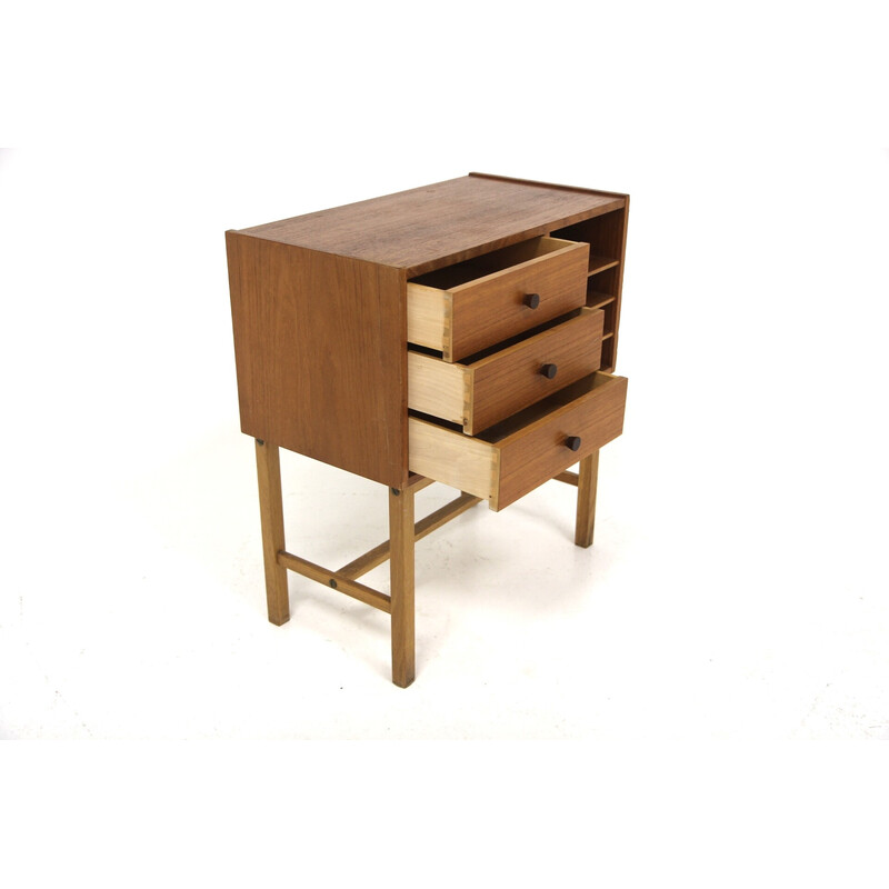 Commode vintage en teck et chêne, Suède 1960