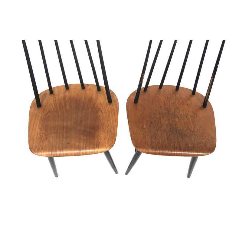 Lot de 6 chaises vintage "Fanett" en teck par Ilmari Tapiovaara pour La Maison Edsbyverken, Suède 1960