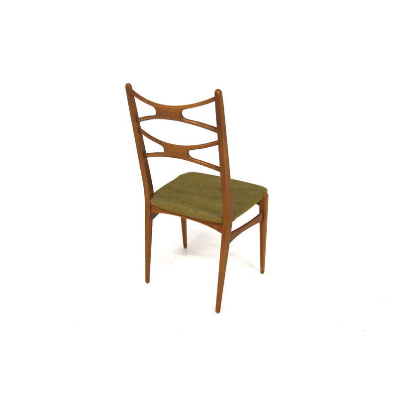 Set van 4 vintage stoelen van beukenhout en stof, Zweden 1960