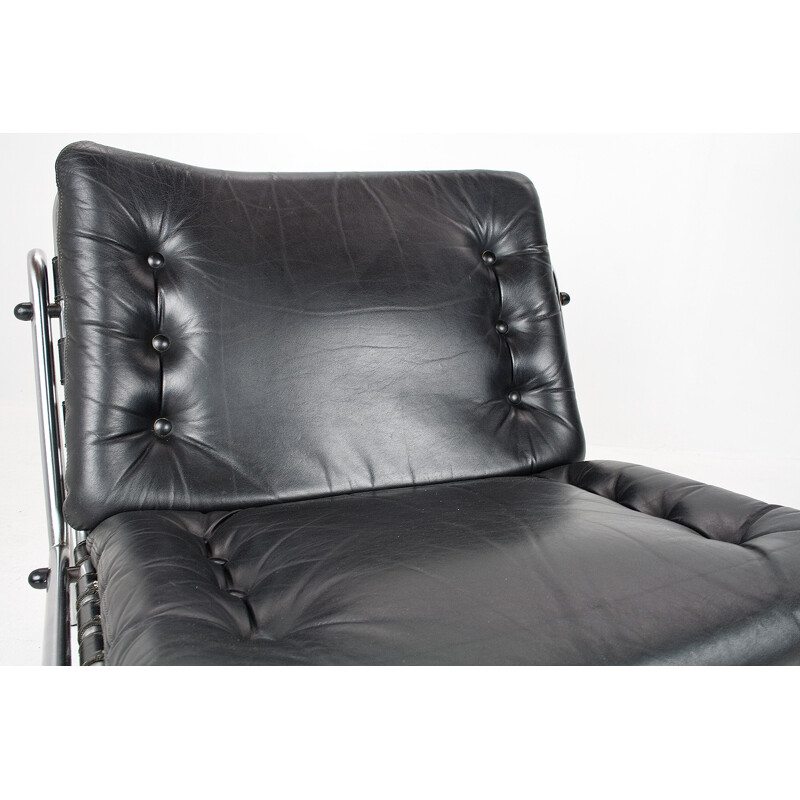 Black leather easy chair model Kyoto by Martin Visser for Spectrum - 1960s