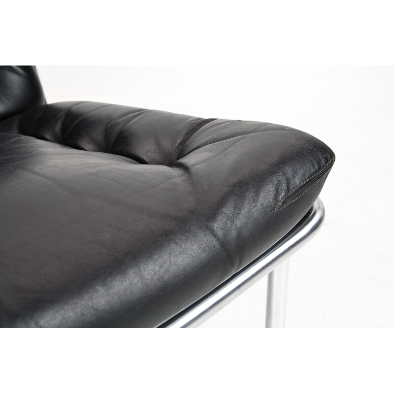 Black leather easy chair model Kyoto by Martin Visser for Spectrum - 1960s