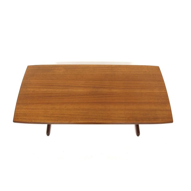 Table basse vintage en teck et hêtre, Suède 1960