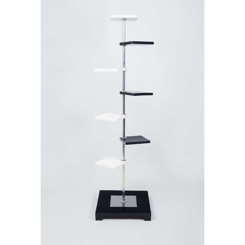 Vintage Bauhaus flower pedestal in chrome and steel by Robert Slezák, Czechoslovakia 1930