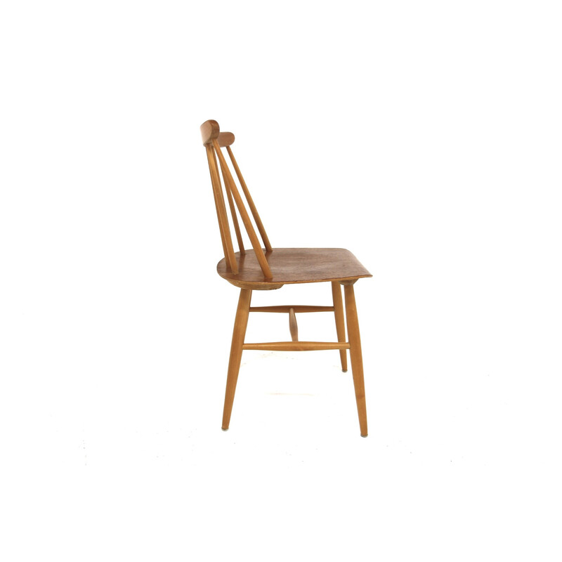 Set of 4 vintage "Fanett" chairs in teak and beech by Ilmari Tapiovaara for La Maison Edsbyverken, Sweden 1960