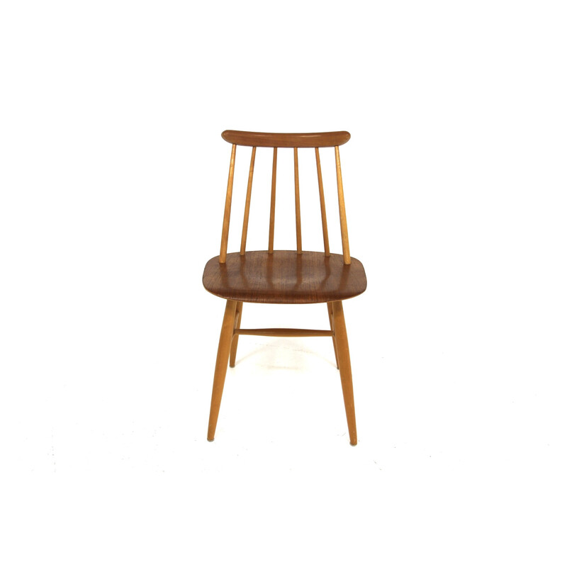 Set of 4 vintage "Fanett" chairs in teak and beech by Ilmari Tapiovaara for La Maison Edsbyverken, Sweden 1960