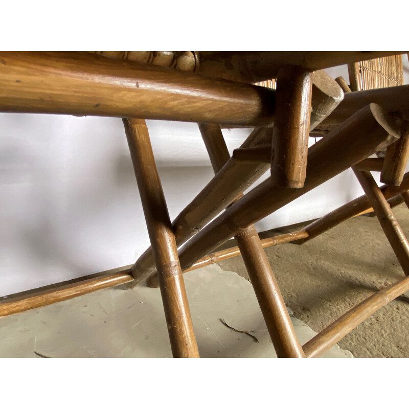 Vintage bamboo and cane dining set, 1970