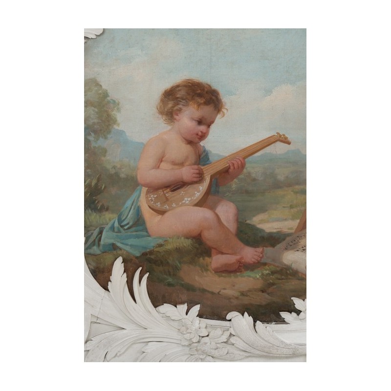 Pair of vintage paintings representing allegories, 1880