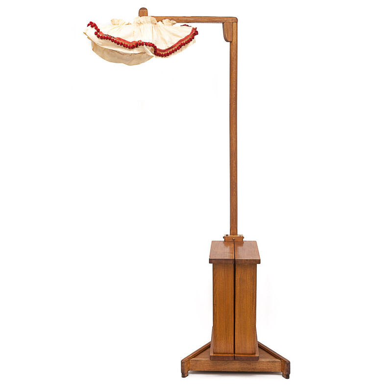 Lámpara de bar vintage de roble de Guillerme et Chambron, 1950