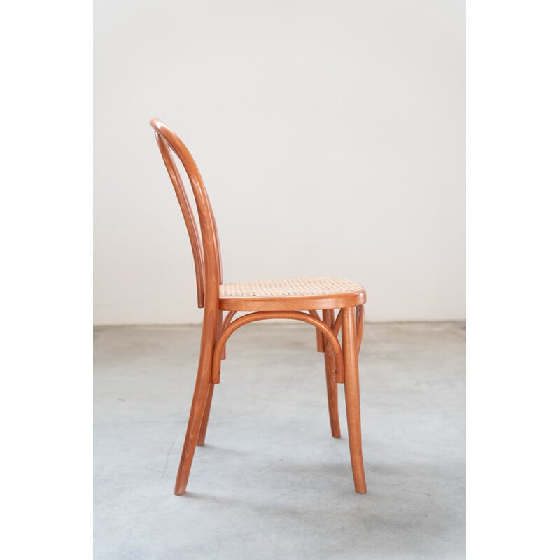 Ensemble de 34 chaises vintage en hêtre courbé et assise en paille, 2000