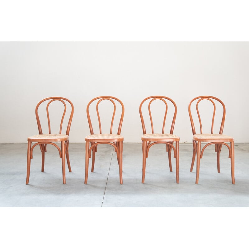 Set van 34 vintage stoelen van gebogen beukenhout en strozittingen, 2000