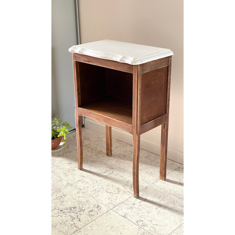 Vintage white wooden bedside table