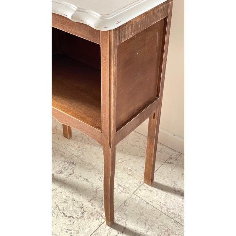 Vintage white wooden bedside table