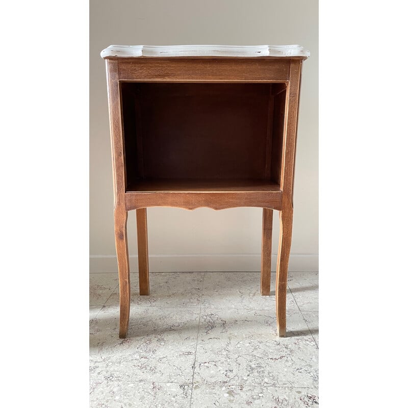 Vintage white wooden bedside table