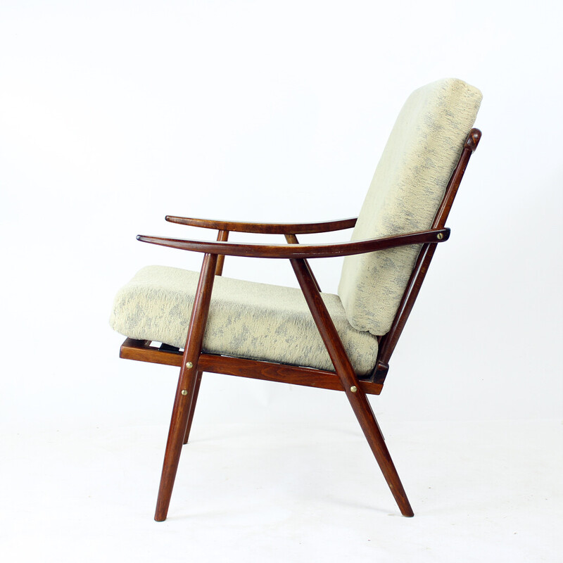 Vintage wooden Boomerang armchair for Ton, Czechoslovakia 1960
