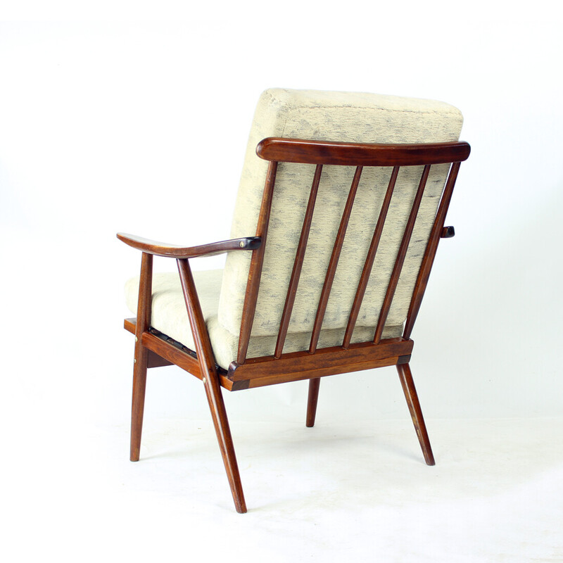 Vintage wooden Boomerang armchair for Ton, Czechoslovakia 1960