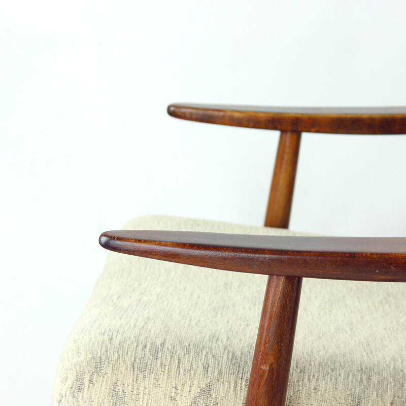 Fauteuil vintage Boomerang en bois pour Ton, Tchécoslovaquie 1960